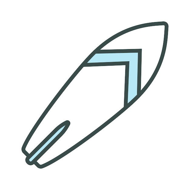 Vector vector icono de tabla de surf en diseño de moda