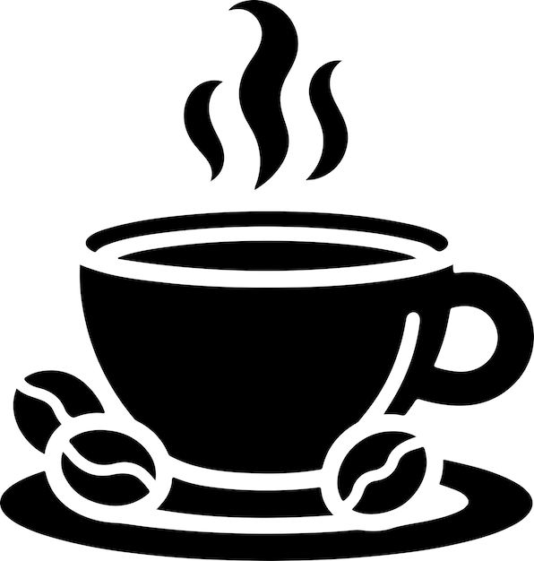 Vector de icono de taza de café silueta de color negro 4