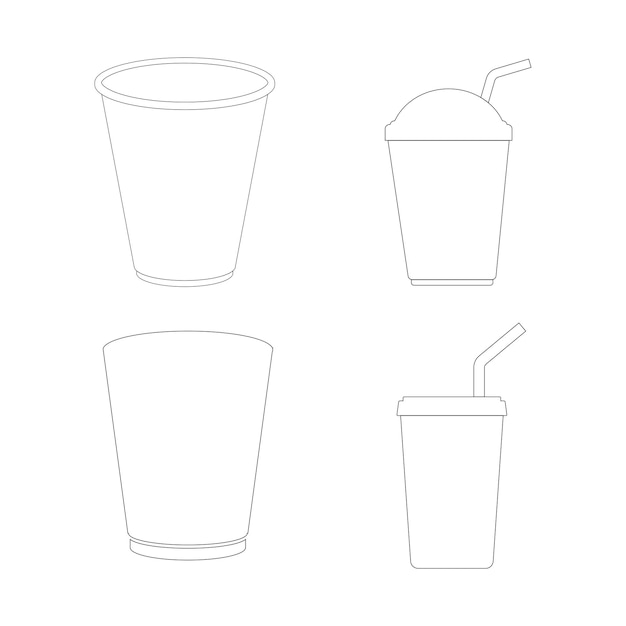 Vector vector de icono de taza de plástico