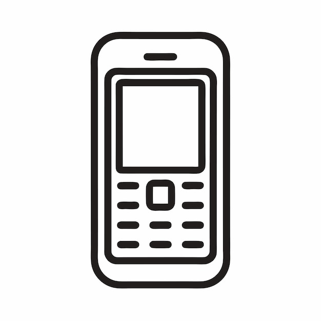 Vector de icono de teléfono móvil Ilustración de vector de línea simple