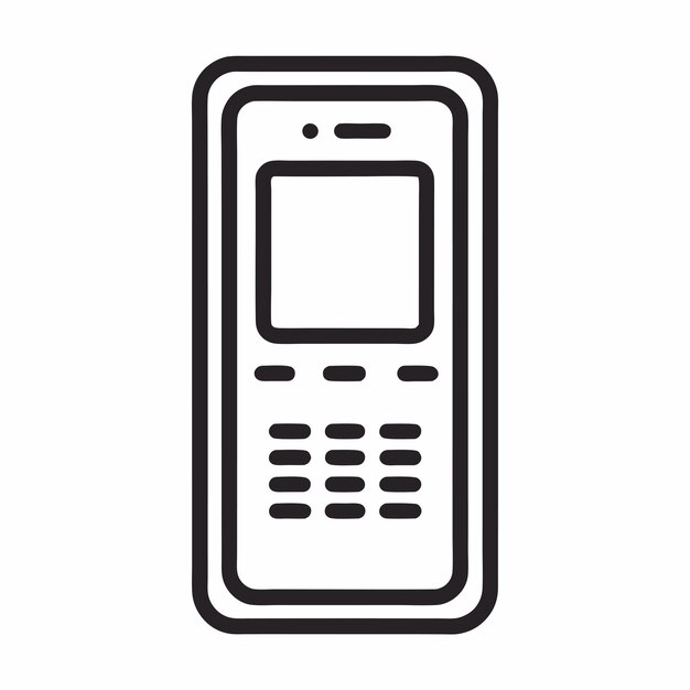 Vector de icono de teléfono móvil Ilustración de vector de línea simple