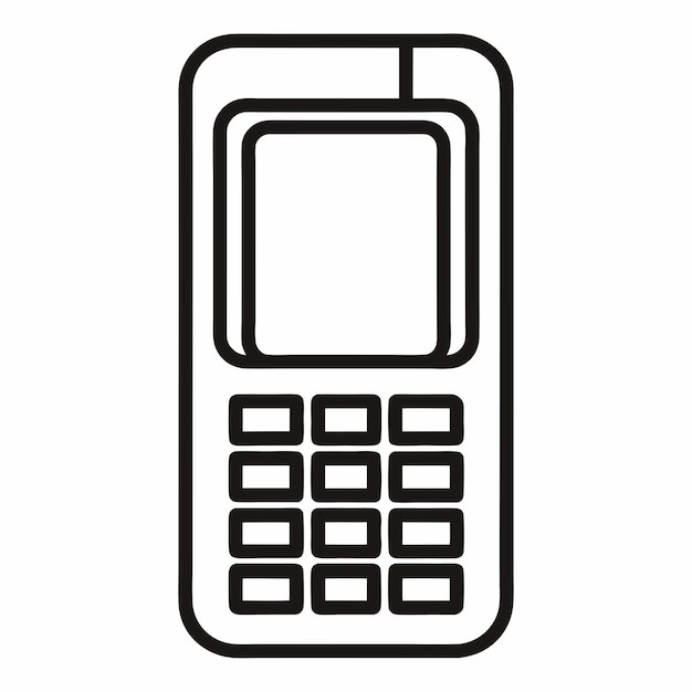 Vector de icono de teléfono móvil Ilustración de vector de línea simple