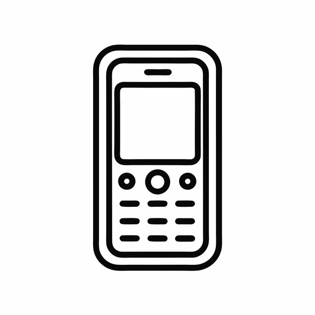Vector de icono de teléfono móvil Ilustración de vector de línea simple