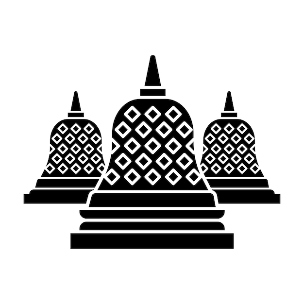 Vector de icono del templo de Borobudur en estilo moderno para diseño e impresión