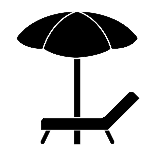 Vector de icono de tumbona