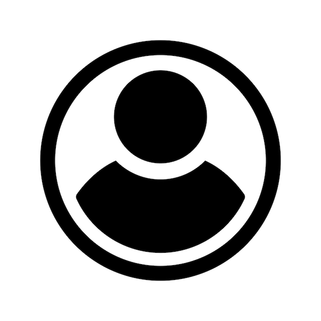 Vector de icono de usuario en negro