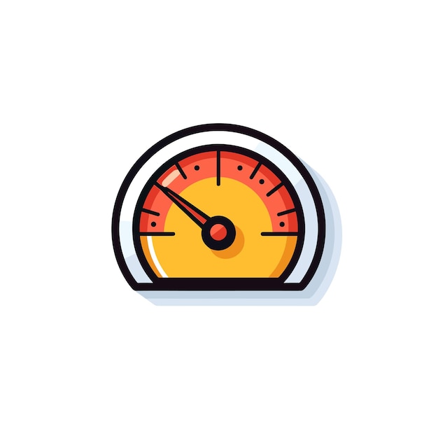Vector de un ícono de velocímetro sobre un fondo blanco limpio