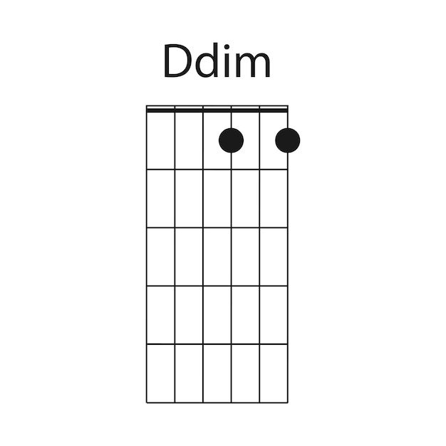 Vector de íconos de acordes de guitarra en formato Ddim