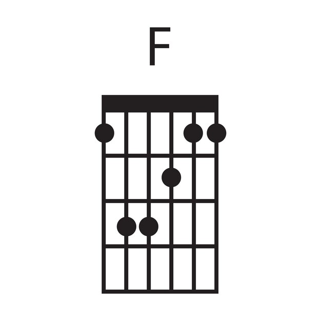 Vector de íconos de acordes de guitarra