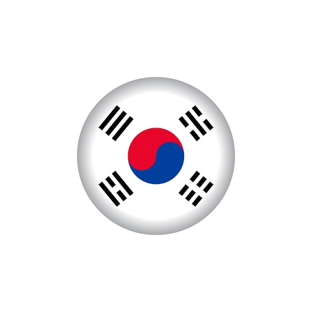 Vector de íconos de la bandera de Corea del Sur