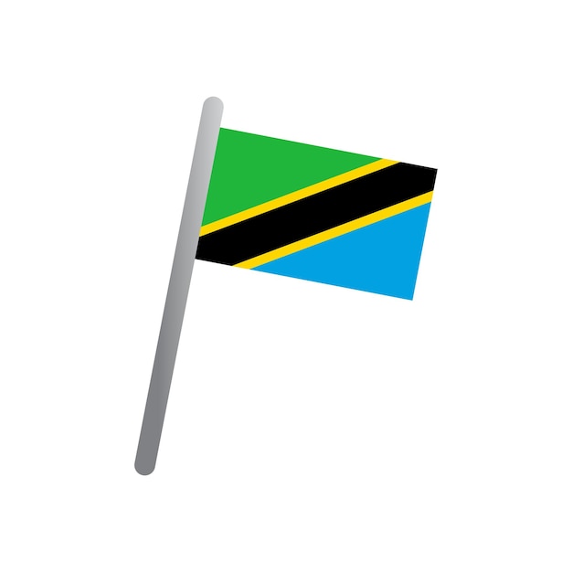 Vector de iconos de la bandera de Tanzania