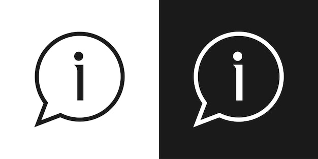 Vector de iconos en blanco y negro con marca de información de voz de burbuja