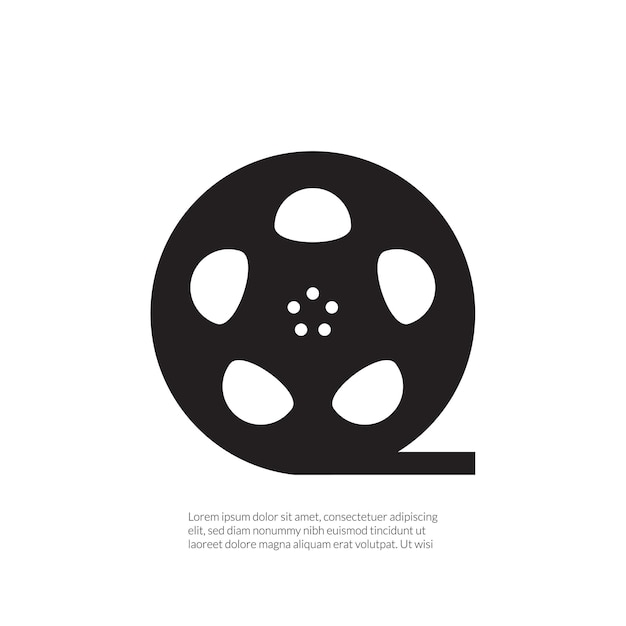 Vector de íconos de bobina de película plana Ilustración