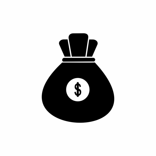 Vector de íconos de la bolsa de dinero Íconos financieros Íconos de negocios Señales de dinero Colección de siluetas de dinero