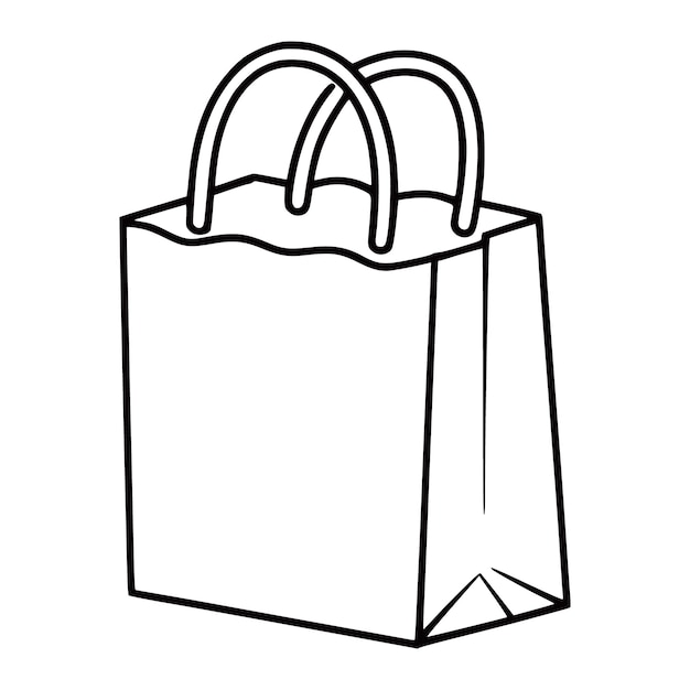 Vector de íconos de bolsas de papel de compras de arte de línea continua Ilustración