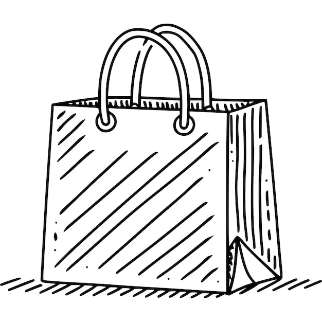Vector de íconos de bolsas de papel de compras de arte de línea continua Ilustración