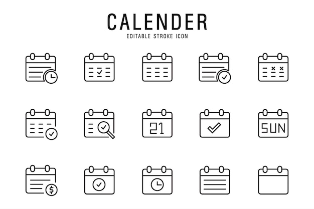 Vector de iconos de calendario para web y aplicación móvil Signo y símbolo de calendario Símbolo de icono de horario