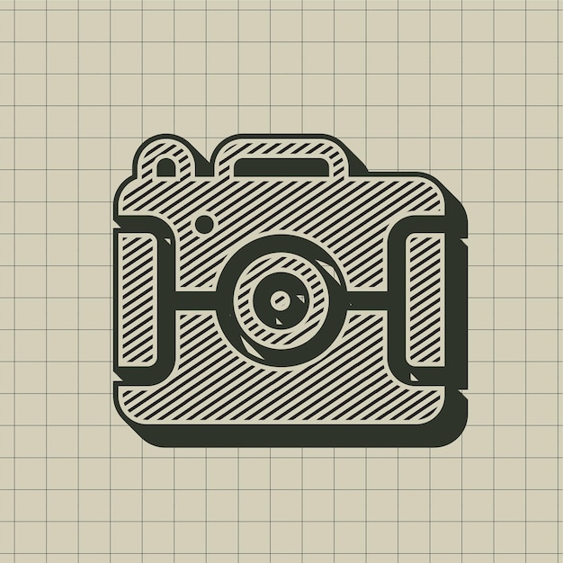 Vector de íconos de cámaras grabados de estilo vintage
