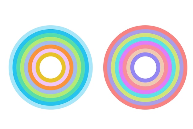 Vector de íconos del círculo del arco iris