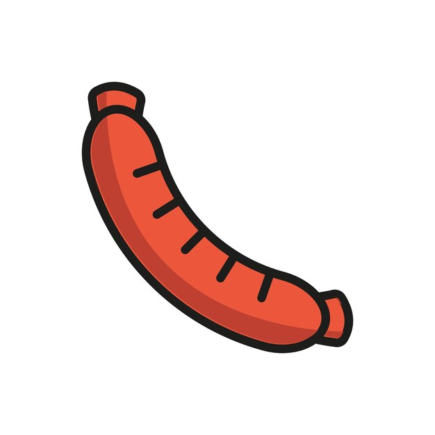 Vector de iconos de comidas y bebidas de salchichas diseño básico simple y moderno