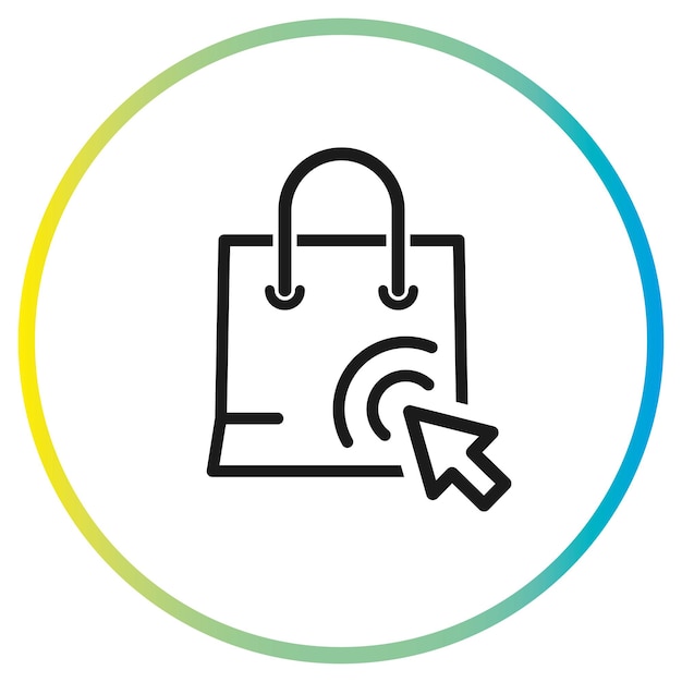 Vector de íconos de compras en línea