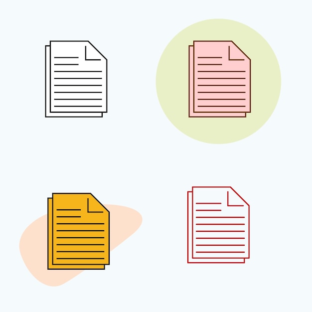 Vector de iconos de cuadernos de colores