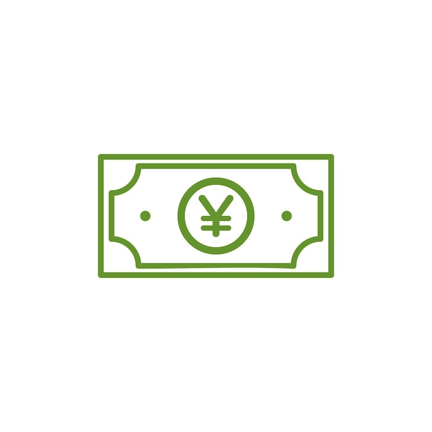 Vector de íconos de dinero de papel de yen