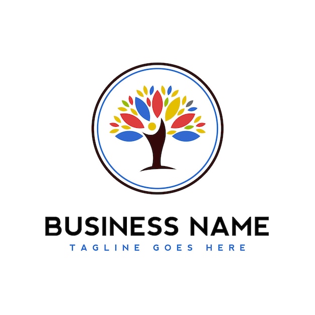 Vector de íconos de diseño de logotipo de árbol