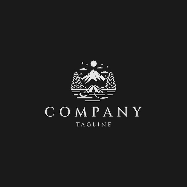 Vector de íconos de diseño de logotipo de campamento