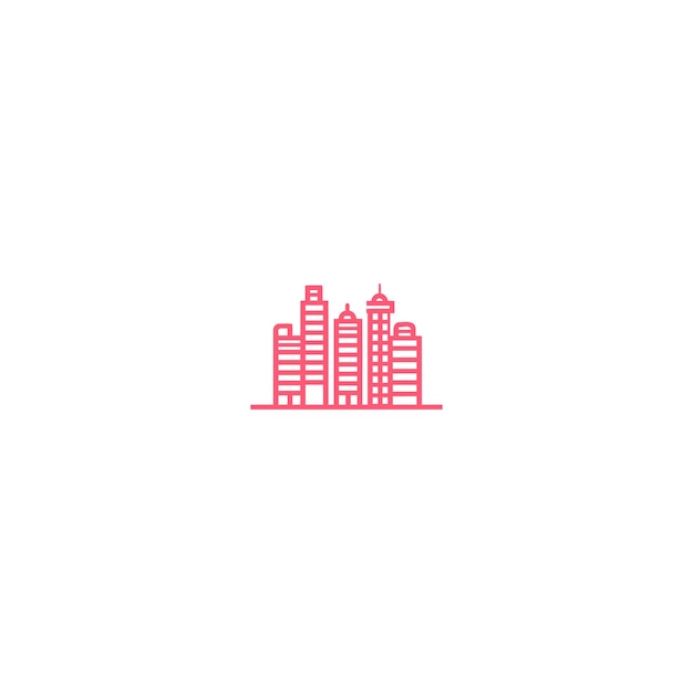 Vector de íconos de diseño del logotipo del corazón de la ciudad