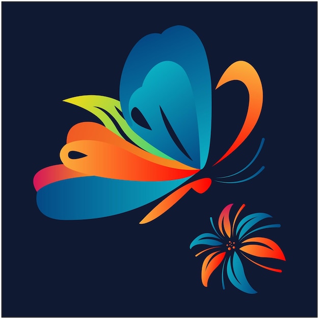 Vector de íconos de diseño de logotipo de mariposa