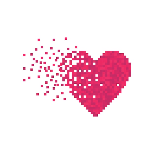 Vector de íconos de diseño de píxeles de amor