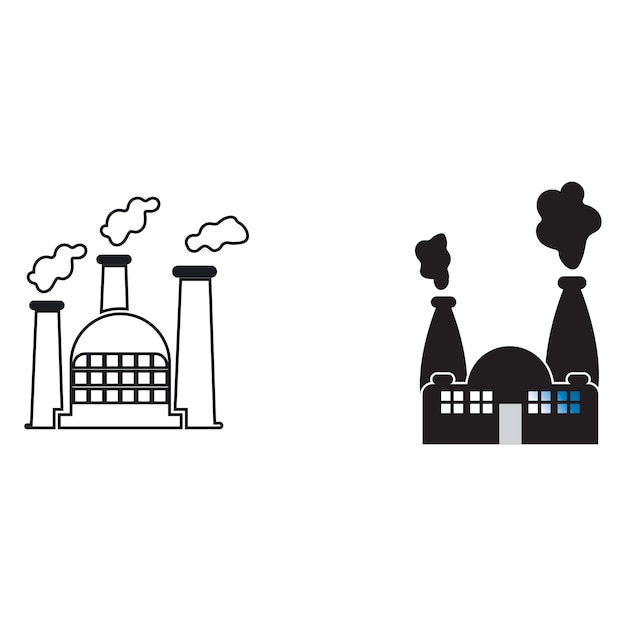 VECTOR DE ICONOS DE EDIFICIO DE FÁBRICA