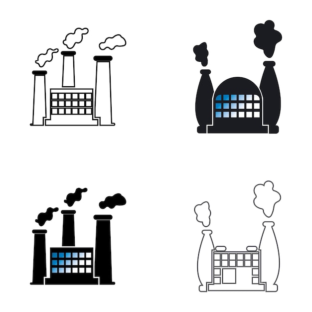 VECTOR DE ICONOS DE EDIFICIO DE FÁBRICA