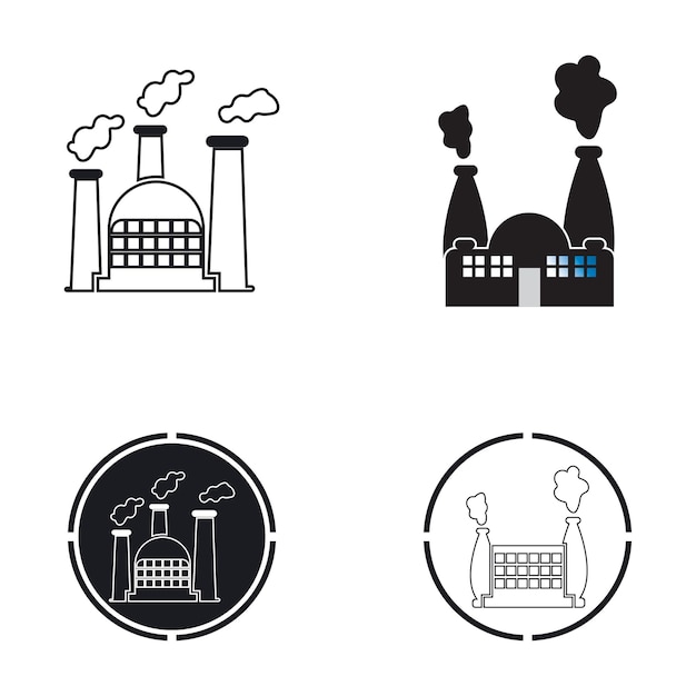 VECTOR DE ICONOS DE EDIFICIO DE FÁBRICA