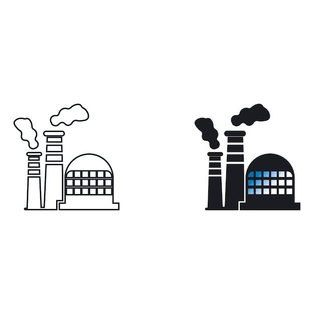 VECTOR DE ICONOS DE EDIFICIO DE FÁBRICA