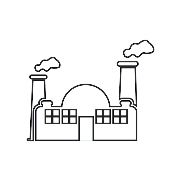 VECTOR DE ICONOS DE EDIFICIO DE FÁBRICA