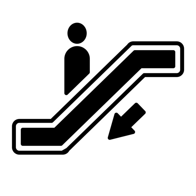 Vector de íconos de escaleras mecánicas