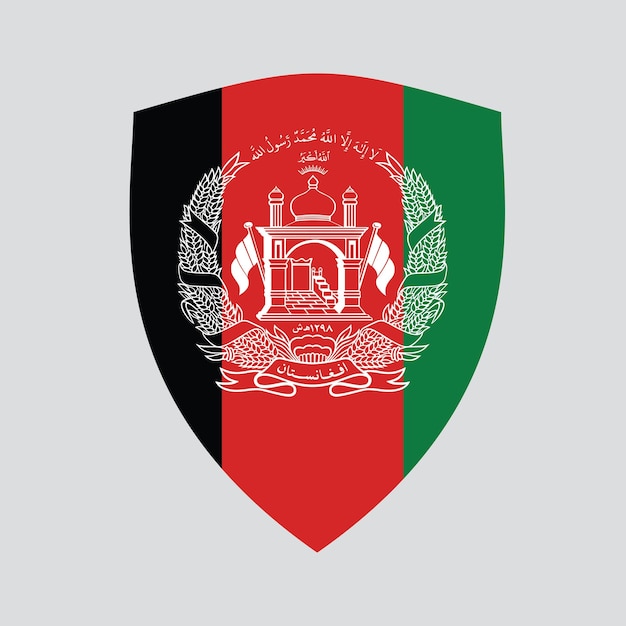 Vector de íconos del escudo de la bandera de Afganistán