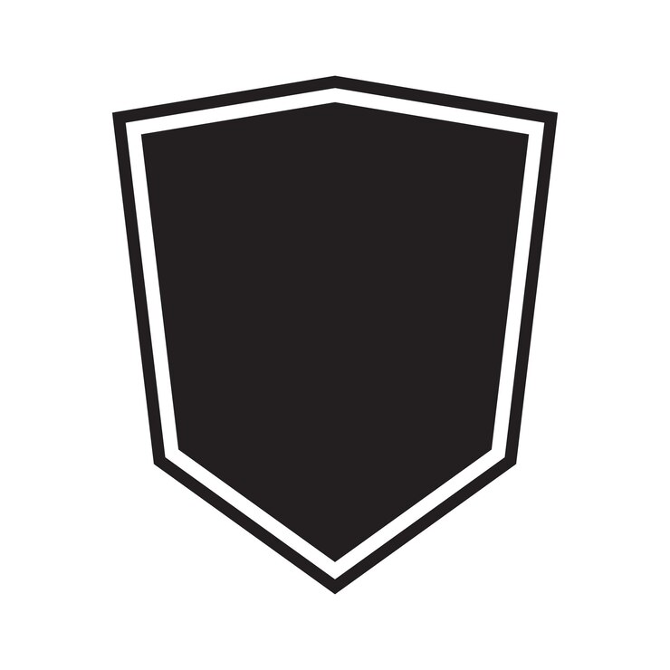 Vector de íconos de escudo negro
