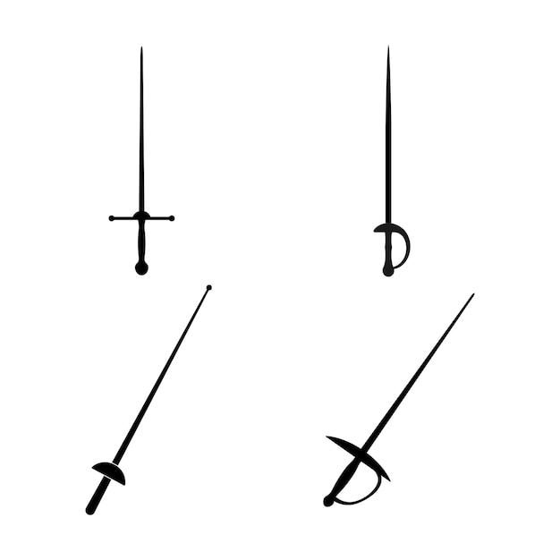 Vector de íconos de la espada de esgrima