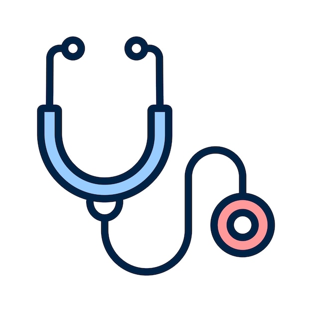 Vector de íconos de estetoscopio de instrumentos médicos que se puede editar