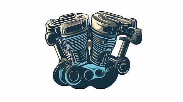 Vector de íconos de estilo de silueta de motocicleta de pistón