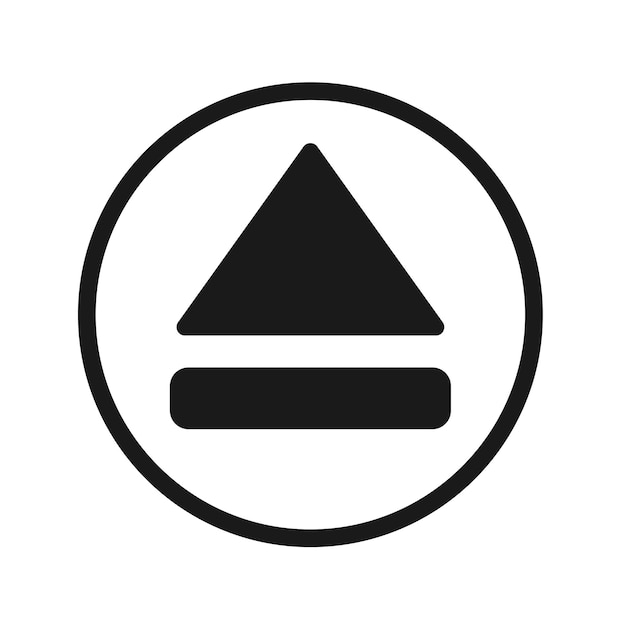 Vector de íconos de expulsión de color negro y plano