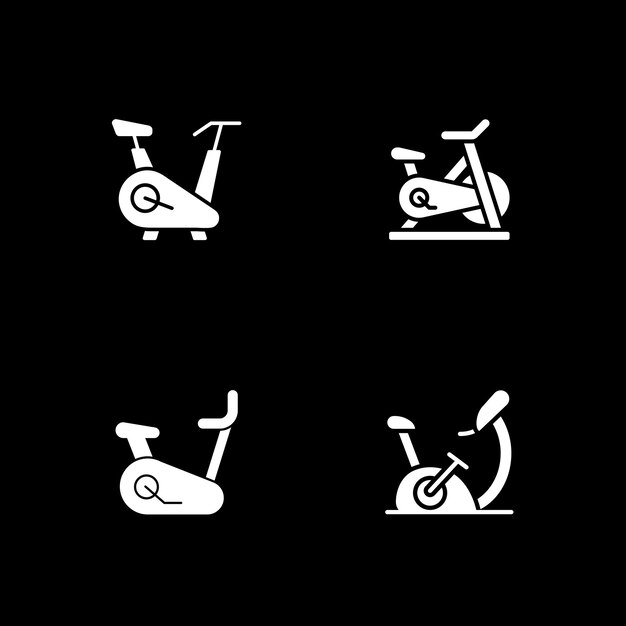 Vector de íconos de fitness para bicicletas