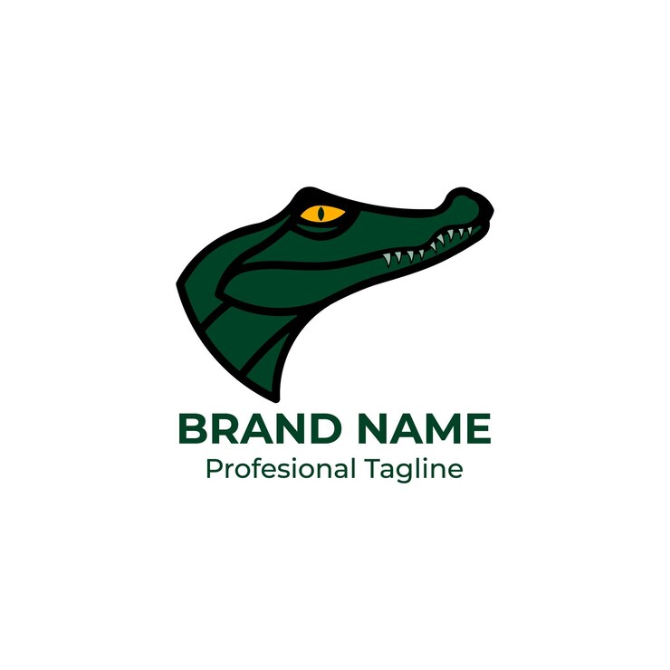 Vector vector de íconos de la ilustración del logotipo de la cabeza de cocodrilo