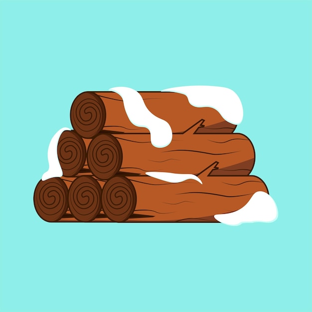 Vector de íconos de invierno de leña para fogatas