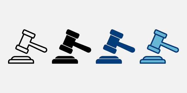Vector de íconos del juez Gavel