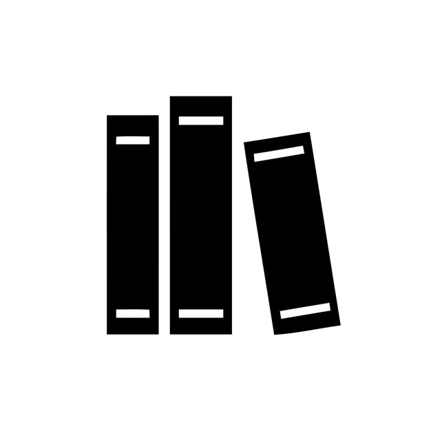 Vector de íconos de libros simple glpys minimalista