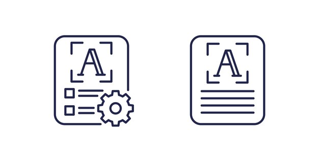 Vector de íconos de línea de escaneo de texto